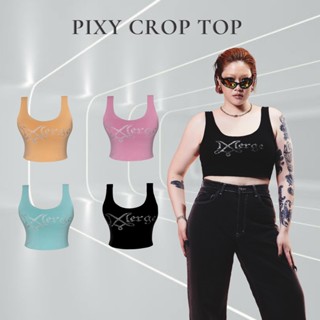 Merge Official - Pixy Crop Top (พร้อมส่ง) เสื้อกล้ามคอยู ผ้าCotton Spandex หนานุ่ม