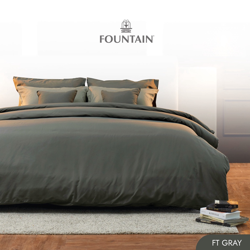 Fountain FTGray รุ่นColor of life  สีพื้นโทนสีเทาเข้มสัมผัสนุ่มลื่นสบายกับชุดเครื่องนอนฟาวน์เทน ผ้าป