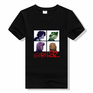 เสื้อแขนสั้น เสื้อยืดแขนสั้น คอกลม ผ้าฝ้ายแท้ พิมพ์ลายวงดนตรี Gorillaz Crazy Demon Days แฟชั่นสําหรับผู้ชาย