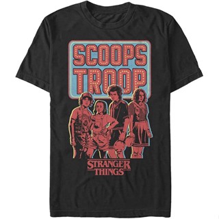 Stranger things เสื้อยืดผู้ชาย Big &amp; Tall Scoop troop