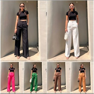 Saleจัดด่วนค่ะ Megan high-waist pant กางเกงเอวสูง ไฮโซที่สุด!! กางเกงขากระบอก ทรงสวยในตำนาน ตะขอหน้าพร้อมจีบด้านข้างเล็ก