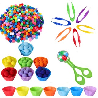 70 pieces fine motor skills kids learning counting toys colorful plush ball grading games montessori early education toy