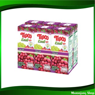 น้ำผลไม้ น้ำองุ่น 200 มล. (แพ็ค6กล่อง) Tipco ทิปโก้ คูลฟิต Grape Mix Cool Fit Fruit Juice รสองุ่น น้ำผลไม้รสองุ่น น้ำเกร