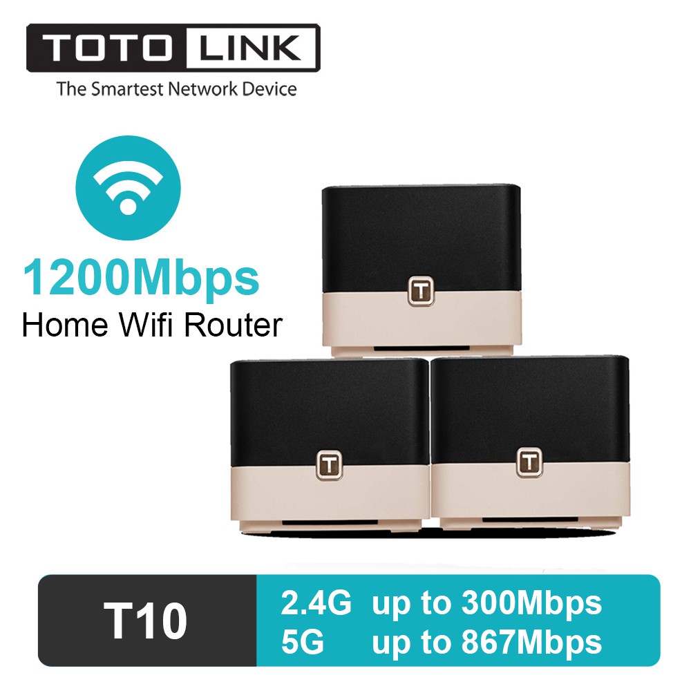 เร้าเตอร์ TOTOLINK รุ่น T10 Smart Home Wi-Fi System Router AC1200 Dual Band Gigabit (แท้ประกันศูนย์)