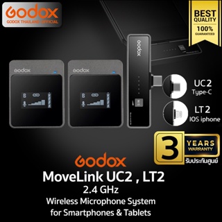 Godox Microphone MoveLink M2 สำหรับ Smartphones &amp; Tablets ,Wireless Microphone 2.4GHz  -รับประกันศูนย์ Godox 3ปี