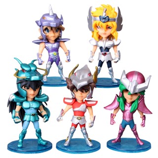 5Pcs/Set 10cm Anime Saint Seiya Knights of the Zodiac Hagen Ennestu Shiryu PVC Action Figure Mini Model Toys Dolls Brinquedos