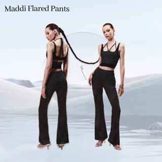 Merge Official - Maddi Flared Pants (พร้อมส่ง) กางเกงขายาว ทรงขาม้าเบาๆ ผ้าเลื่อม