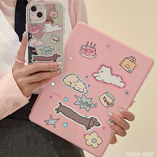 การ์ตูนลูกสุนัข 360° เคสหมุนได้ พร้อมช่องใส่ดินสอ สําหรับ iPad Air 5 4 10.9 Pro 11 12.9 Mini 6 8.3in 2019 10.2 7 8 9th 2022 รุ่น 10th