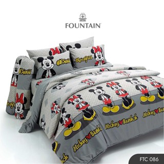 Fountain FTC086 การ์ตูน Mickey Mouse ลิขสิทธิ์แท้มิกกี้เมาส์ด้วยชุดเครื่องนอนฟาวน์เทน ผ้าปูที่นอน ผ้าห่มนวม