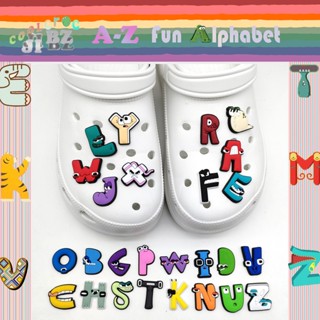 ใหม่ A-Z Jibbitz หัวเข็มขัดยาง PVC แบบนิ่ม ลายตัวอักษร สําหรับตกแต่งรองเท้า Crocs