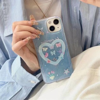 เคสโทรศัพท์มือถือ ป้องกันกระแทก ลายผีเสื้อ สองชั้น เคสไอโฟน สําหรับ Apple iPhone11 12 13 14 Pro Max