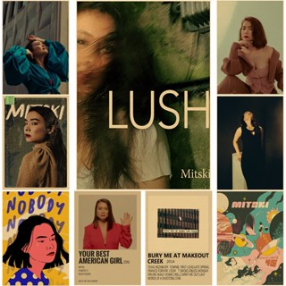 โปสเตอร์กระดาษคราฟท์ พิมพ์ลายนักร้องฮิปฮอป Mitski Lush Bury Me At Makeout สไตล์วินเทจ สําหรับตกแต่งผนังบ้าน บาร์ คาเฟ่