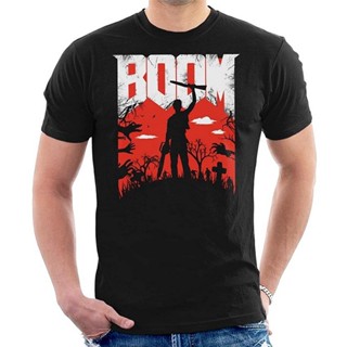 เสื้อเชิ้ตแขนสั้น ไม่ต้องรีด เสื้อยืดคอกลม ผ้าฝ้าย พิมพ์ลาย Boomstick Ash Vs Evil Dead แฟชั่นคลาสสิก สําหรับผู้ชาย