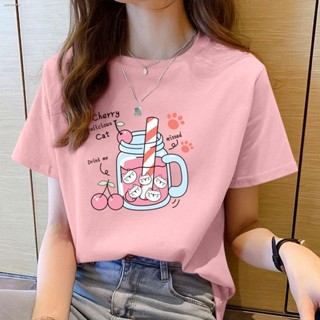 ►✚♣พร้อมส่ง! ! 👕เสื้อยืดแขนสั้นฤดูร้อนปี ใหม่ เสื้อยืดแขนสั้นพิมพ์ลายลำลอง เสื้อยืดสีขาวคอกลม เสื้อผ้าผู้หญิง #W29