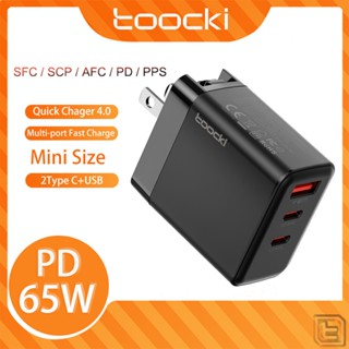 Toocki 65W GaN USB C PD Charger ชาร์จเร็ว QC3.0 4.0 PD3.0 Type C อะแดปเตอร์ชาร์จเร็ว EU / US / UK