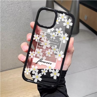 เคสโทรศัพท์มือถืออะคริลิคใส แบบแข็ง ลายดอกไม้ สีขาว สําหรับ iphone 14promax 11 13 12 7Plus 8 X XS Max