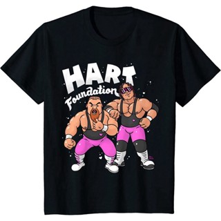 เสื้อยืดผ้าฝ้ายพิมพ์ลาย เสื้อยืดครอปเสื้อยืด พิมพ์ลายกราฟฟิค WWE Hart Foundation "Bill Main" สไตล์เกาหลี ระบายอากาศ สวมใ