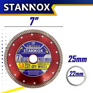 ใบตัดเพชร 7 นิ้ว 14 ร่องทอง STANNOX ใบตัดปูน กระเบื้อง
