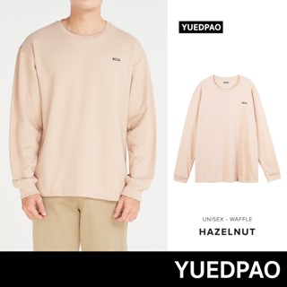 Yuedpao รับประกันไม่ย้วย 2 ปี  เสื้อยืดเปล่า เสื้อยืดสีพื้น เสื้อSWEATER รุ่น Waffle LongSleeve สี Hazelnut