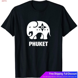 เสื้อยืดคอกลม SKTT1 thailandเสื้อยืดผู้ชาย Escati Elephant Phuket Thailand T-Shirt thailand Mens Womens T-shirts