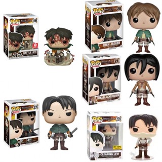 โมเดลฟิกเกอร์ Funko POP Attack on Titan Levi Battle Levi Eren ของเล่นสําหรับเด็ก