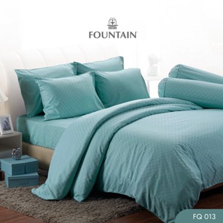 Fountain FQ013 รุ่น Jacquard ทอลายสีพื้น โทนฟ้าน้ำทะเล สัมผัสนุ่มลื่นสบายด้วยชุดเครื่องนอนฟาวน์เทน ผ้าปูที่นอน ผ้านวม