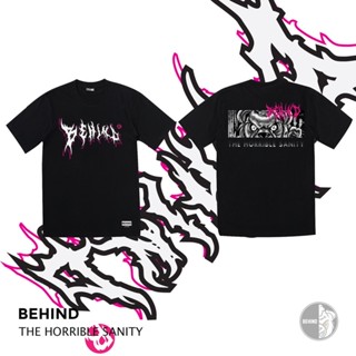 BEHIND เสื้อยืด  “ THE HORRIBLE SANITY “  แขนสั้น แนวสตรีท Oversize เสื้อยืดชาย หญิง_03