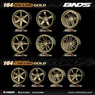 Bnds อะไหล่ล้อ ABS สีทอง พร้อมขอบยาง 1:64 สําหรับโมเดลรถยนต์ Tomica MiniGT