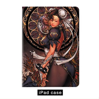 street fighter chun li เคสไอแพด mini1/2/3/4/5/6 air 4 5 เคส ipad pro11 2022 gen 7 8 9 gen10 tri-fold case pen slot