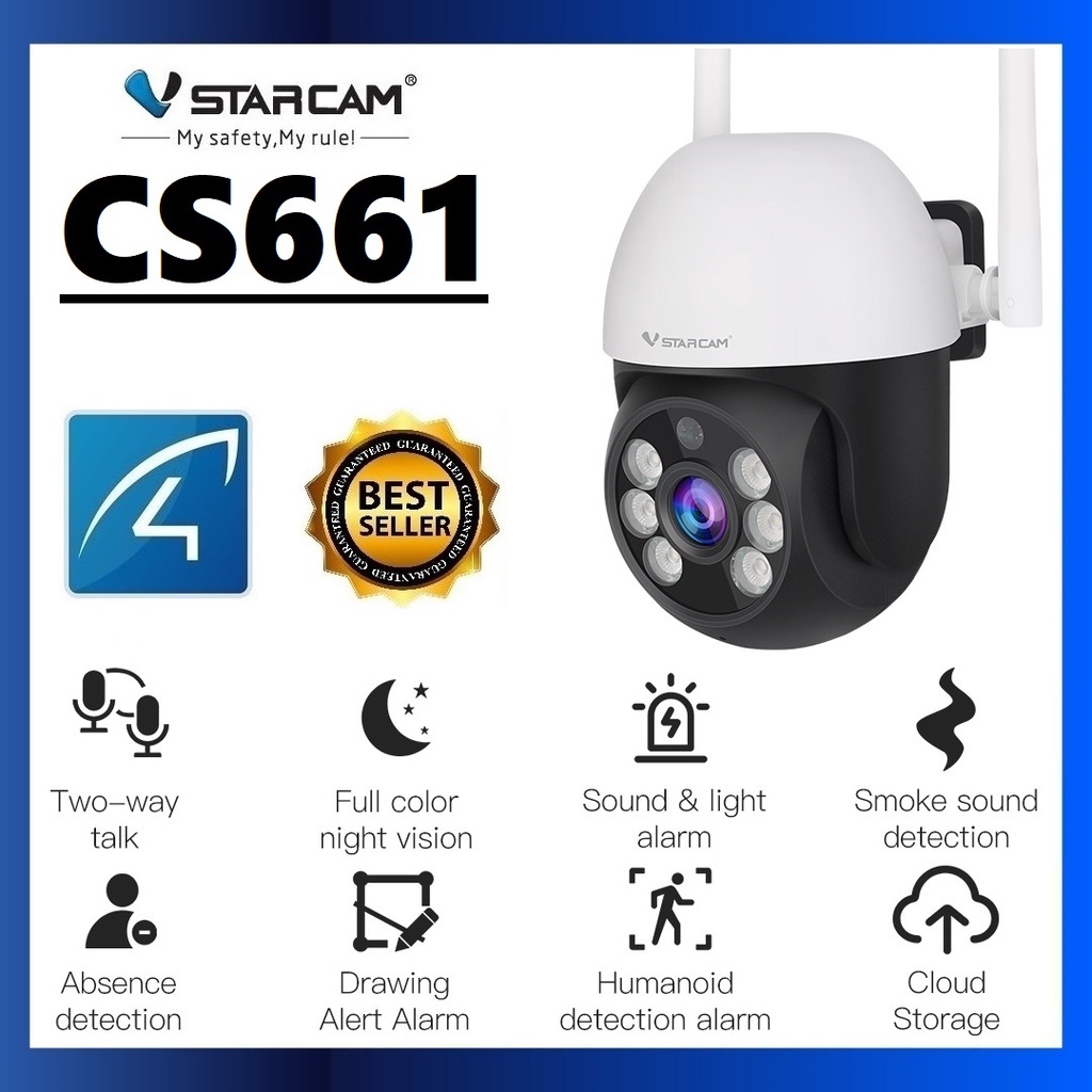 ◐【VSTARCAM】CS661 SUPER HD 1296P 3.0Megapixel WiFi MiNi Dome iP Camera กล้องวงจรปิด