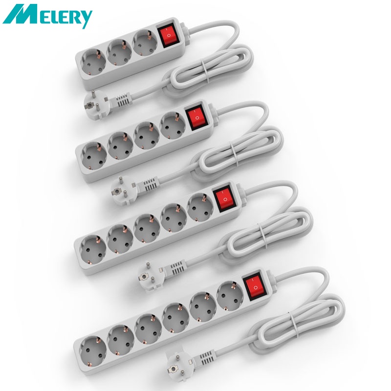 Melery อะแดปเตอร์ปลั๊กไฟ ปลั๊ก EU 3 4 5 6 AC 1.5 ม.