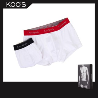 KOOS กางเกงในชาย กางเกงในบ๊อกเซอร์ บรีฟ Boxer Brief ยางโชว์ รุ่นสปอร์ต *รับประกันคุณภาพยางเอว*  -  stretch คอตตอน