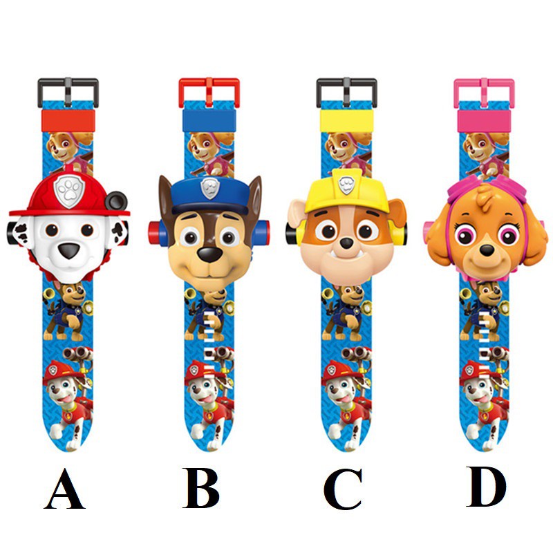 นาฬิกาเด็ก การ์ตูน 3D Projection Projector นาฬิกา Paw Patrol YM