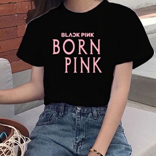 🌟​พร้อมส่ง​🌟Blackpink Born Pink Concert T-Shirt Pink Venom Tshirt Womens Top Jumbo Short Sleeve Oversize