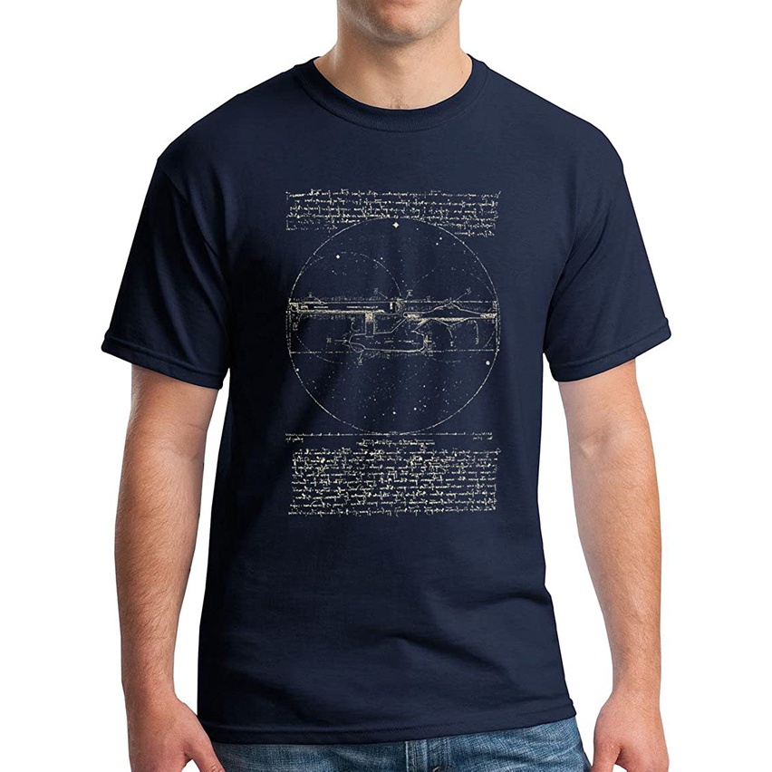 NCC-1701 USS Enterprise shirt-Leonardo da Vinci Vitruvian Star Ship TShirt