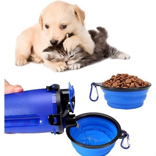 2 compartments for pet food กระบอกน้ำอาหารสัตว์เลี้ยง 2 ช่อง