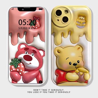 เคสโทรศัพท์มือถือ ซิลิโคน ลายการ์ตูนหมี สําหรับ Oppo A15 A35 RENO2 A53 A32 A36 A76 A96 RENO 3 RENO 7 RENO 8 RENO5 A92 A52 V20 PRO Y20 Y12S Y50 A31 2020 A92020