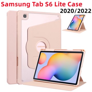 360 ° เคสแท็บเล็ตอะคริลิค พร้อมช่องใส่ปากกา สําหรับ Samsung Tab S6 Lite 2020 2022 P610 P615 P613 P619 Tabs6lite