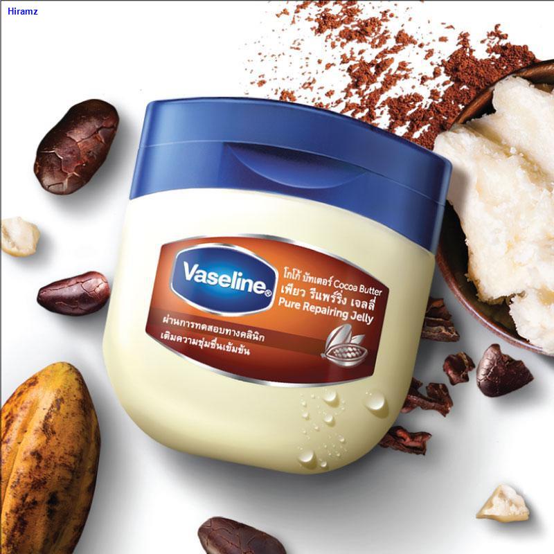 จัดส่งจากกทมวาสลีนปิโตเลี่ยมเจลลี่ vaseline cocoa butter pure repairing  สูตร โคโค้ บัตเตอร์