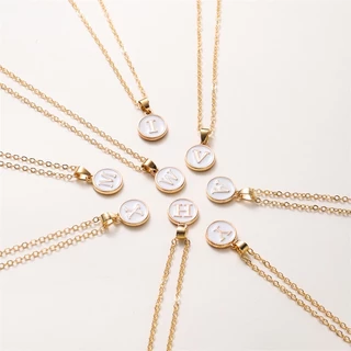 สร้อยคอโซ่ ชุบทอง 18K จี้ตัวอักษร a z ตัว เครื่องประดับ ของขวัญ สําหรับผู้หญิง