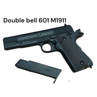 ของเล่นอัดลม double bell 601 model m1911ง้างนก มีหลังอ่อน เซฟไกได้  บอดี้เหล็ก แม็กเหล็ก แถมลูกฟรี 1 ถุง