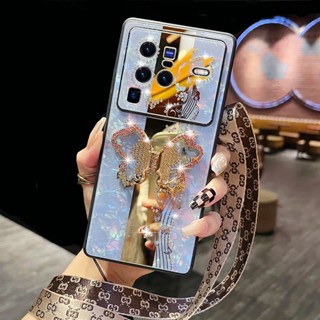 [พร้อมส่ง] เคสโทรศัพท์มือถือ ลายผีเสื้อ พร้อมขาตั้ง สําหรับ vivo X90 X80 X70 X60 Pro