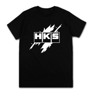 [100% Cotton] เสื้อยืดแขนสั้นลําลอง ผ้าฝ้าย พิมพ์ลายตัวอักษร HKS แฟชั่นฤดูร้อน สําหรับผู้ชาย