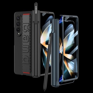 เคสโทรศัพท์มือถือ PC แข็ง แบบแม่เหล็ก พร้อมสายรัดข้อมือ สําหรับ Samsung Galaxy Z Fold 4 5G Fold4