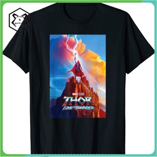 เสื้อเชิ้ตแขนสั้น เสื้อยืด พิมพ์ลายโปสเตอร์ Marvel Thor Love and Thunder Jane Foster MjLnir สําหรับผู้ใหญ่