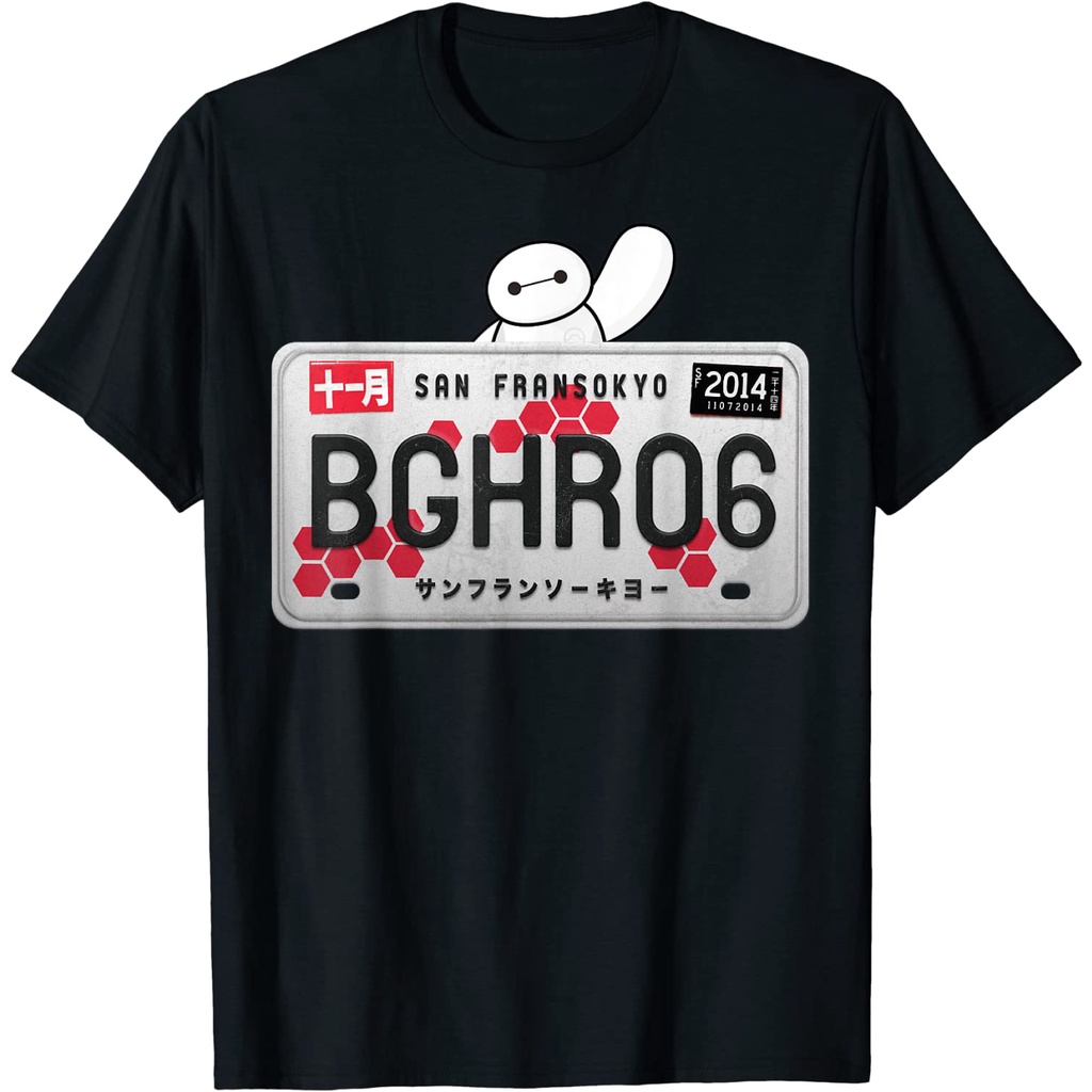 Disney Big Hero 6 baymax เสื้อยืดภาพป้ายทะเบียน
