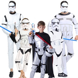 เครื่องแต่งกายคอสเพลย์ ชุดทหาร Star Wars สีขาว สําหรับผู้ใหญ่ และเด็ก