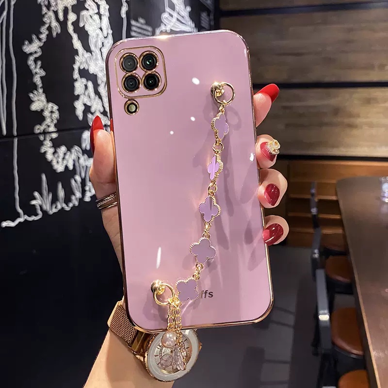 เคสโทรศัพท์สําหรับ Samsung A12 A22 A42 A71 A51 A31 A05S 4G 5G มือถือแบบนิ่ม กันกระแทก พร้อมสายคล้องมือ