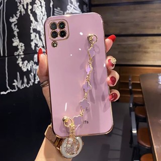 เคสโทรศัพท์สําหรับ Samsung A12 A22 A42 A71 A51 A31 A50 A30S A50S 4G 5G มือถือแบบนิ่ม กันกระแทก พร้อมสายคล้องมือ