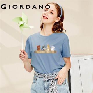 เสื้อยืดผ้าฝ้ายพิมพ์ลายGiordano Men And Women เสื้อยืดแขนสั้น คอกลม ผ้าฝ้าย100% สกรีนลวดลาย Animal Series Free Shipping